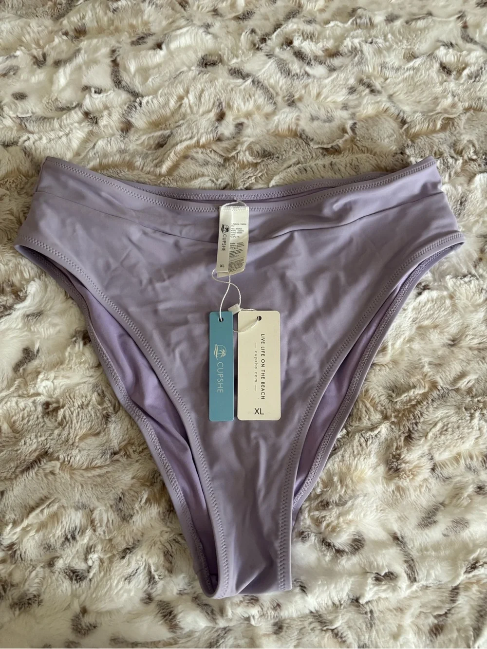 NWT Cupshe Lilac High-Waist Bikini Bottoms